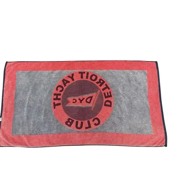 Vintage Detroit Yacht Club Beach Towel Heavy Weight 57” X 30” Made In USA